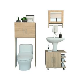 Botiquín + Optimizador lavamanos + Baño BATH 300 rovere/blanco