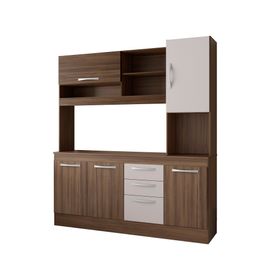 Kit cocina 5 puertas 3 cajones café/blanco off