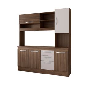 Kit cocina 5 puertas 3 cajones café/blanco off