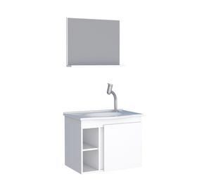 Mueble vanitorio 52 cm + espejo Safira blanco