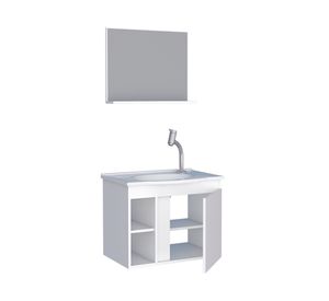 Mueble vanitorio 52 cm + espejo Safira blanco
