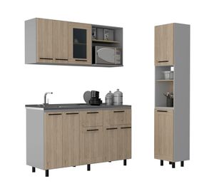 Combo alacena + módulo inferior lavadero + módulo superior Hasselt Rovere