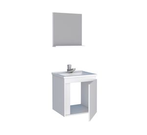 Mueble vanitorio 41 cm + espejo Ónix blanco