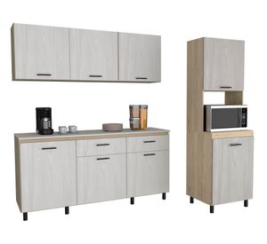 Kit cocina 8 puertas Gante rovere, niebla