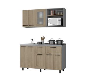 Kit cocina 8 puertas Hasselt gris rovere