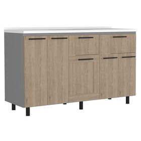 Kit cocina 8 puertas Hasselt gris rovere