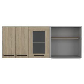 Mueble mural 3 puertas Hasselt gris/rovere TuHome
