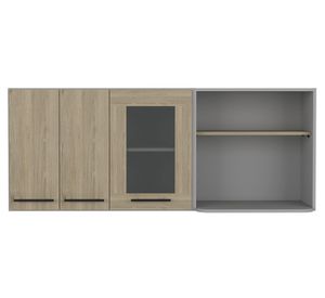Mueble mural 3 puertas Hasselt gris/rovere TuHome