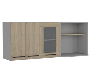 Mueble mural 3 puertas Hasselt gris/rovere TuHome