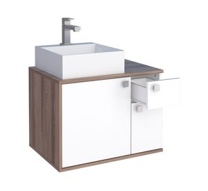 Mueble vanitorio 63 cm Caete café/blanco