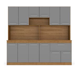 Kit cocina 12 puertas 1 cajón Buck gris/café
