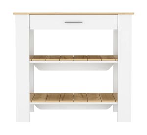 Isla de cocina Cala blanco y macadamia 93.4x101.7x50.8 cm