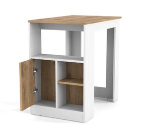 Isla de cocina Stirling blanco y macadamia 91.3x92x59 cm