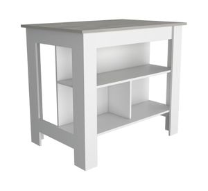 Isla de cocina Cala blanco y Ibiza 90x103x70 cm