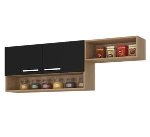 Mueble aéreo cocina Madri café/negro 166 cm