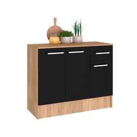 Mueble base cocina Madri café/negro 82x105x45 cm