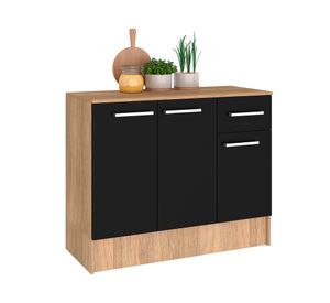 Mueble base cocina Madri café/negro 82x105x45 cm