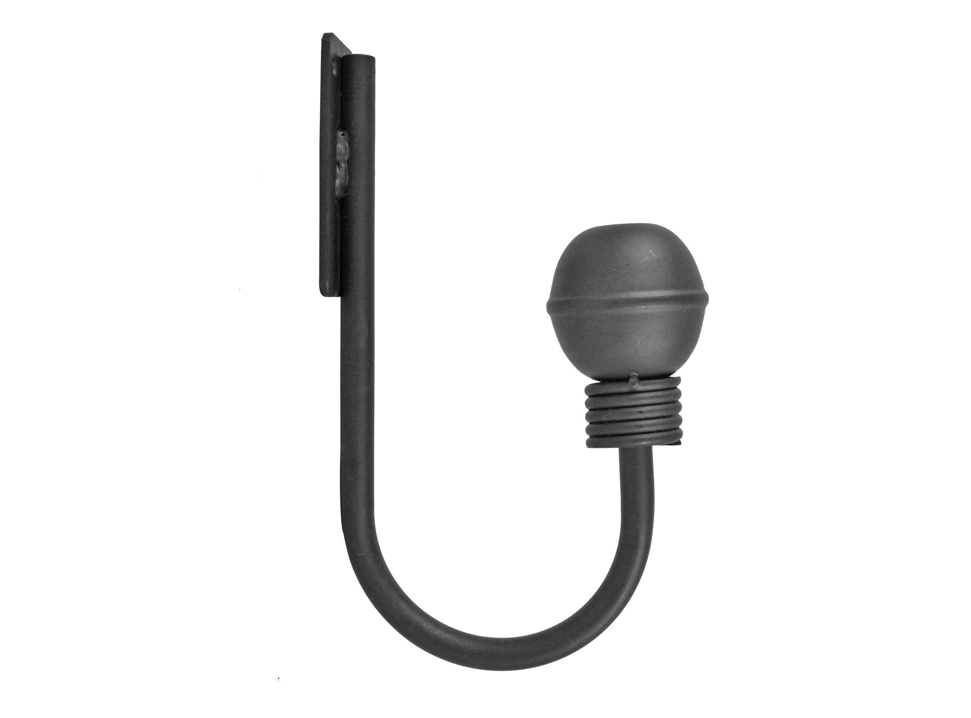 Abrazadera cortina borla fierro negro