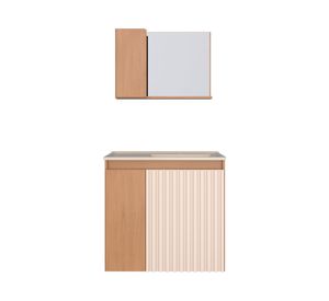 Mueble vanitorio aereo con espejo Camomila 56x60x36 cm café