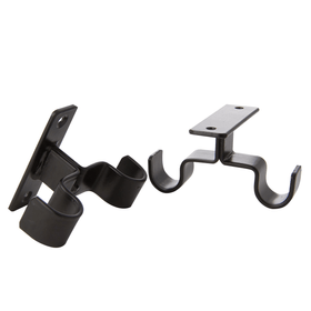 Soporte cortina doble para techo fierro 3/4" 2un negro