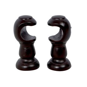 Soporte 19 mm simple nogal 2 unidades Cotidiana