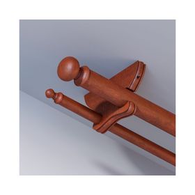 Soporte de cortina doble para techo madera 24x15 cm cedro