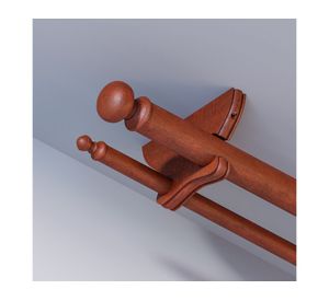 Soporte de cortina doble para techo madera 24x15 cm cedro