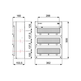 Tablero sobrepuesto 48 módulos IP65