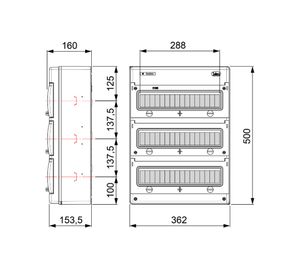 Tablero sobrepuesto 48 módulos IP65