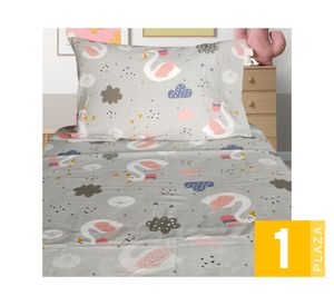 Juego de sábanas infantil 1 plaza 144 hilos Swan