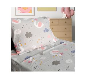 Juego de sábanas infantil 1 plaza 144 hilos Swan