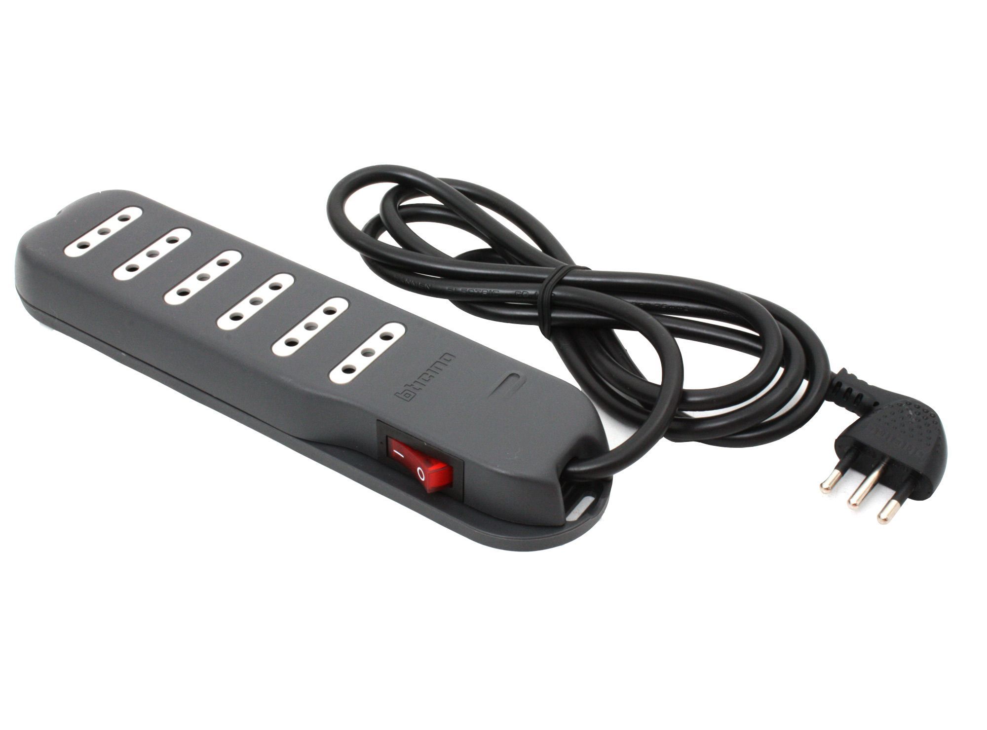 Alargador con interruptor 6 posiciones 1,5 m gris Bticino