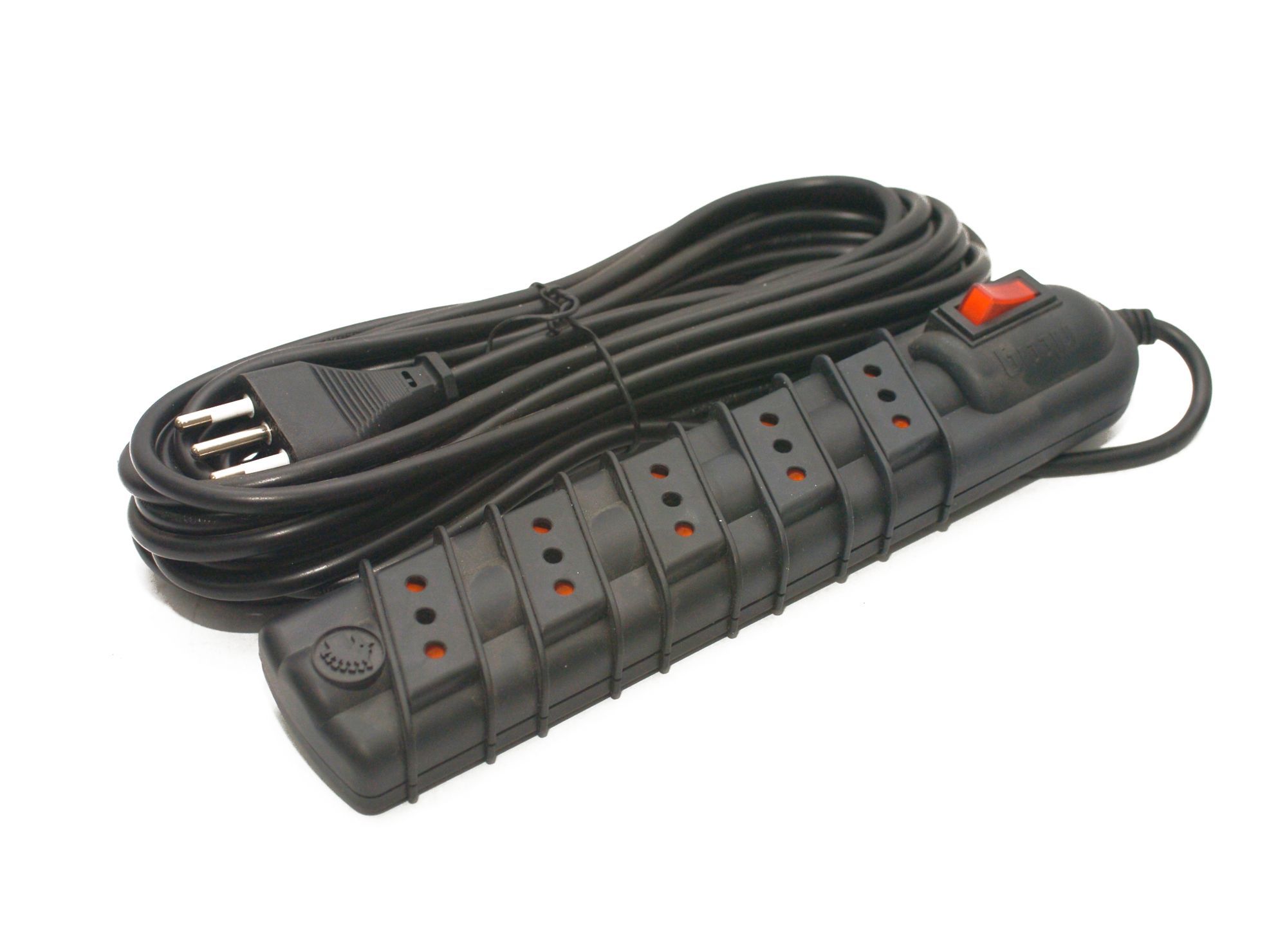 Alargador interruptor 5 posiciones 10 m negro Rittig