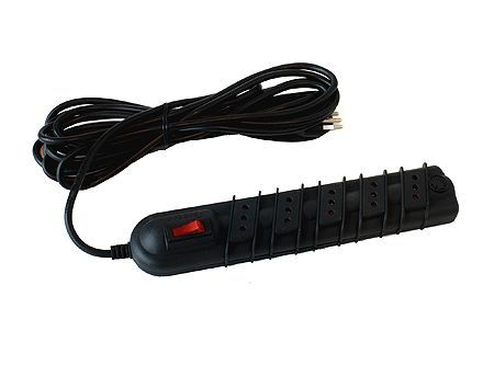 Alargador con interruptor 5 posiciones 5 m negro Rittig