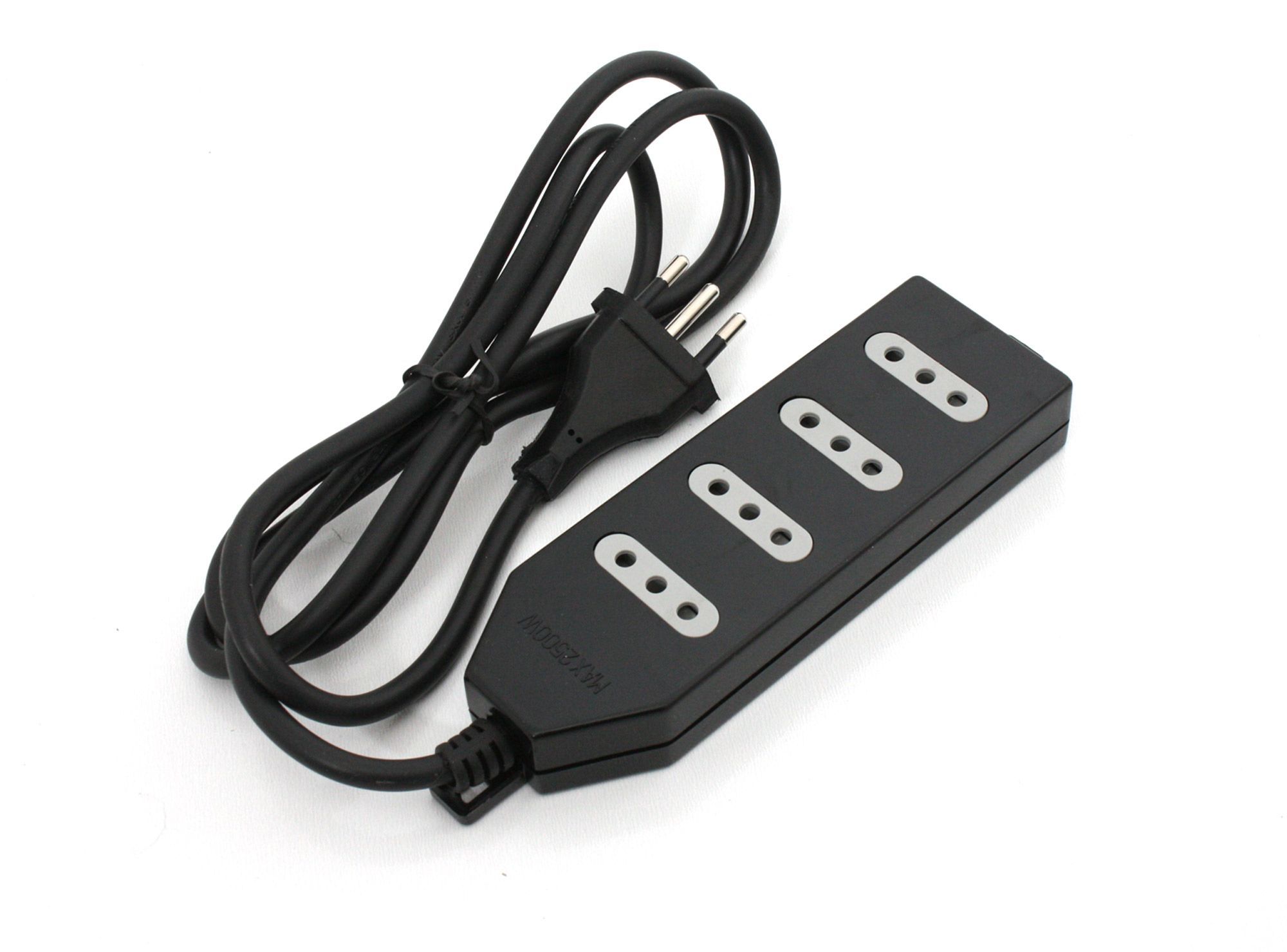 Alargador múltiple 4 posiciones 1,5 m negro M-ME-204B1 Macrotel