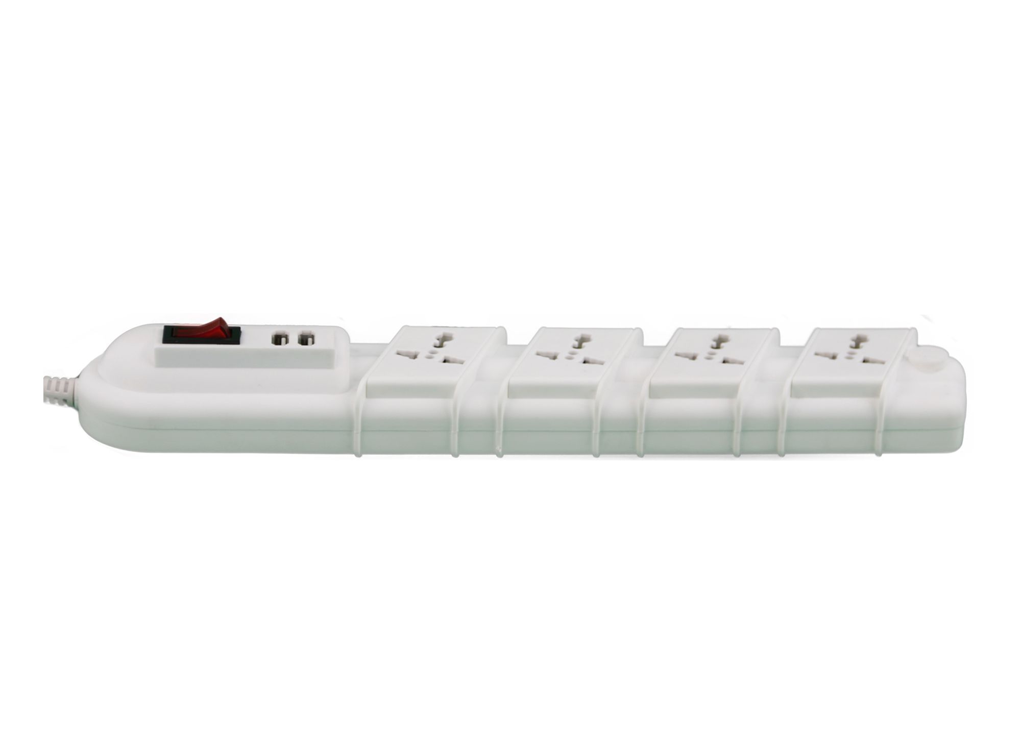 Alargador multinorma 4 posiciones 3 m 2 USB blanco Rittig
