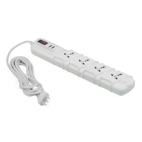 Alargador multinorma 4 posiciones 3 m 2 USB blanco Rittig
