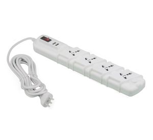 Alargador multinorma 4 posiciones 3 m 2 USB blanco Rittig