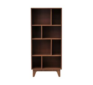 Librero 8 espacios domino nogal Mobikit