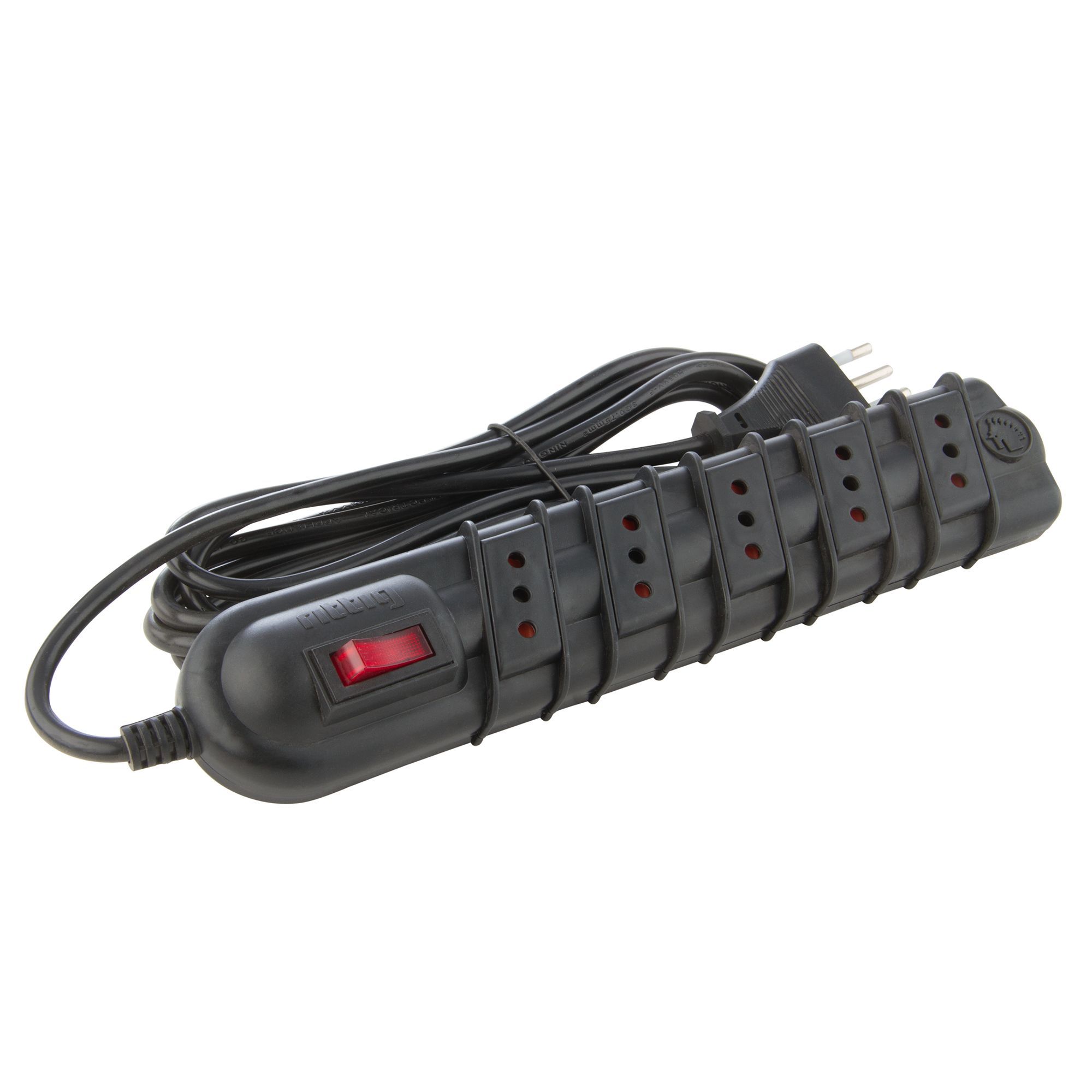 Alargador con interruptor 5 posiciones 3 m negro Rittig