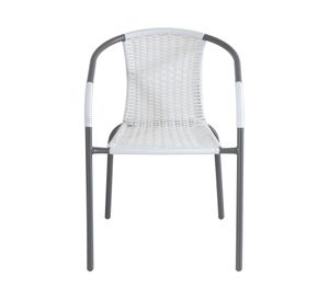 Silla símil ratán blanco Outzen