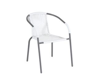 Silla símil ratán blanco Outzen