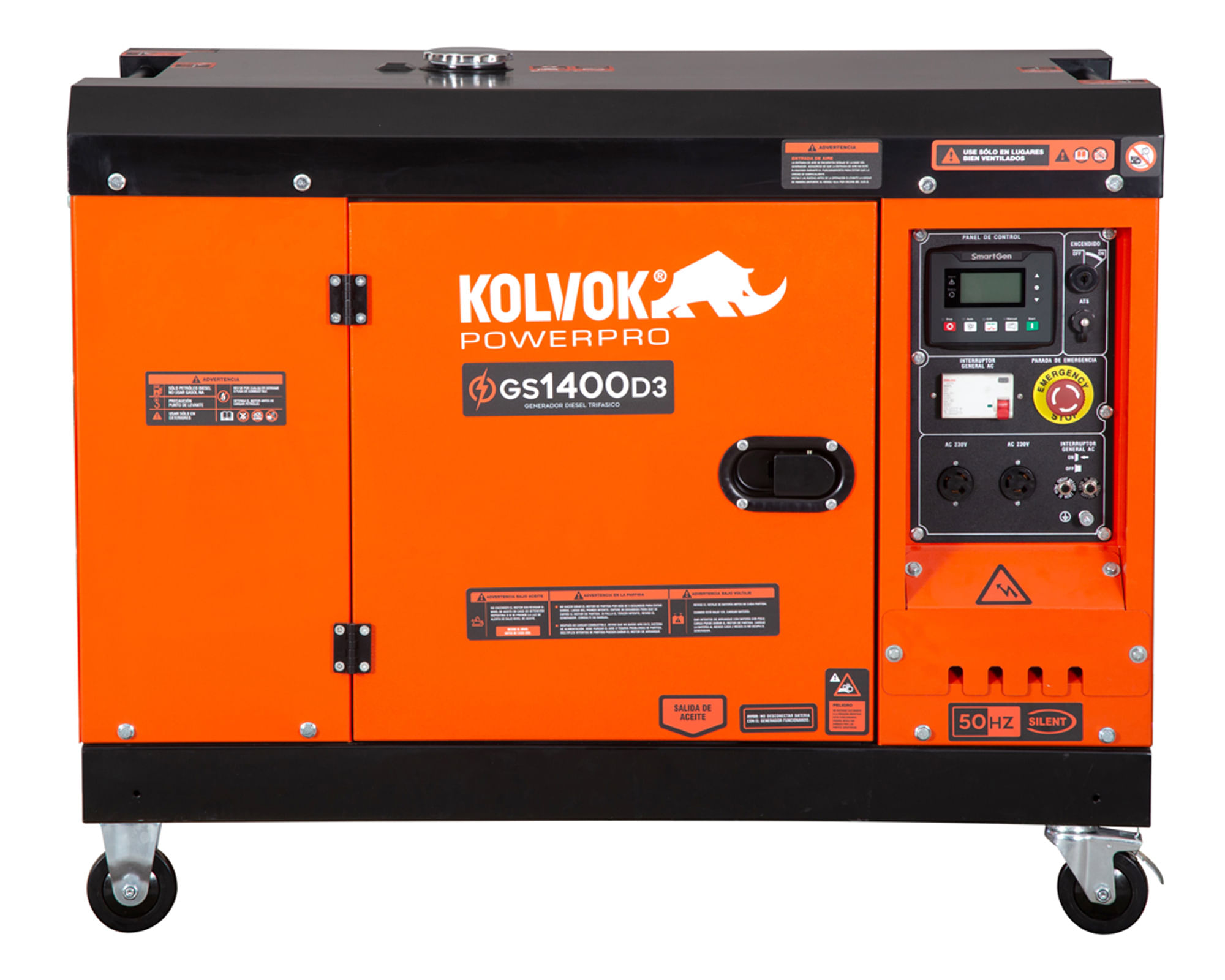 Generador eléctrico a diésel trifásico 11200W Kolvok