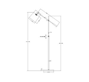 Lámpara pie 1L E27 Beta cromo Diseño 3