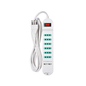 Alargador con interruptor 6 posiciones 3 m blanco Schneider