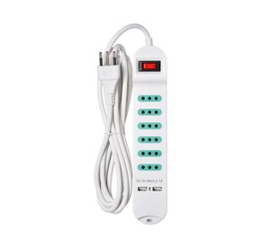 Alargador con interruptor 6 posiciones 3 m blanco Schneider