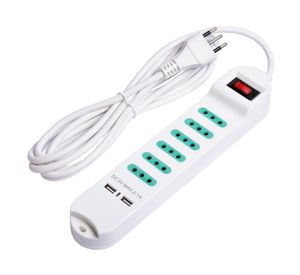 Alargador con interruptor 6 posiciones 3 m blanco Schneider