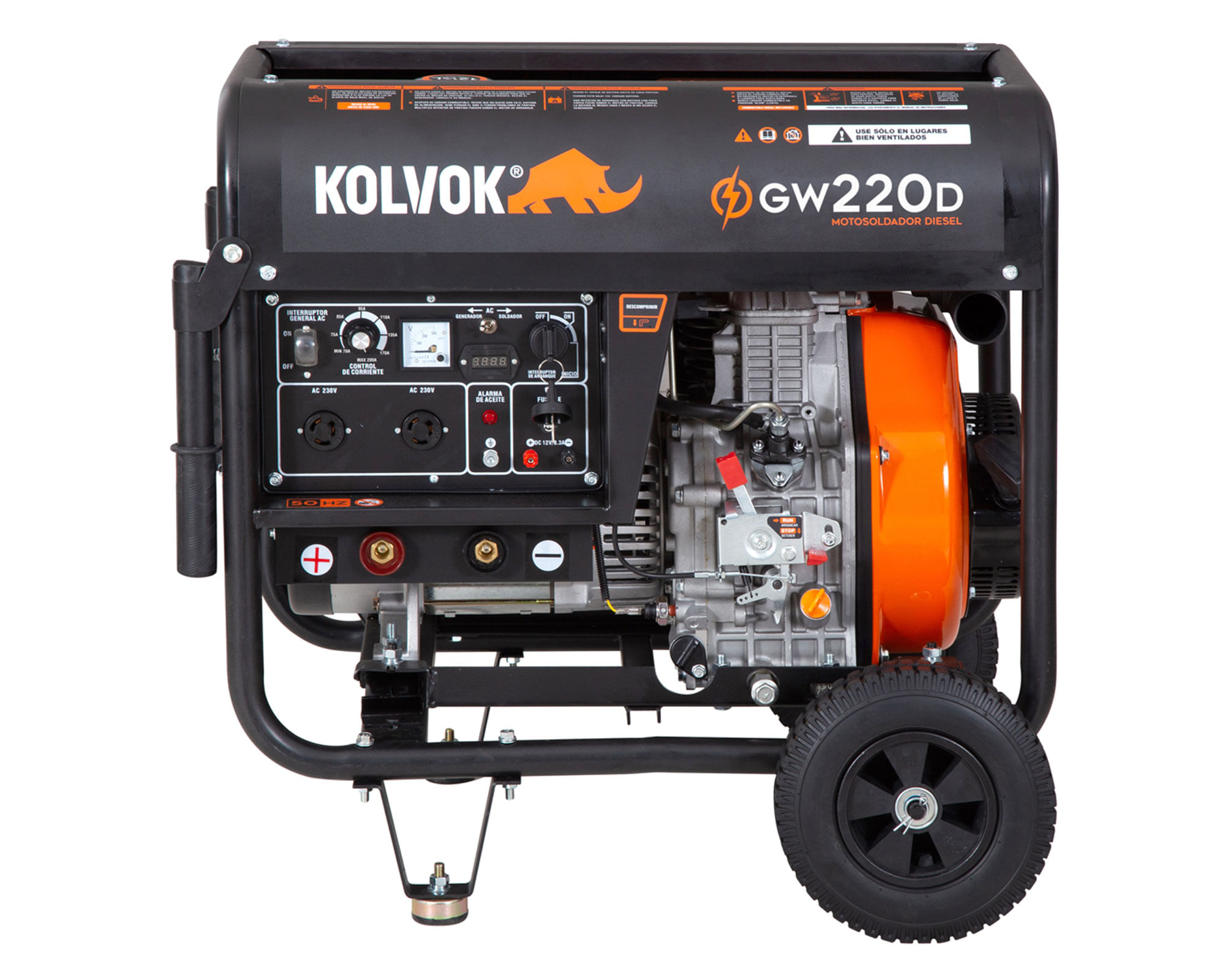 Kolvok Generador moto soldador diésel GW220D 2.2 KVA