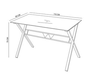 Escritorio vidrio Retro 70S negro