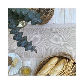 Camino de mesa Taupe crudo linet 150x36 cm